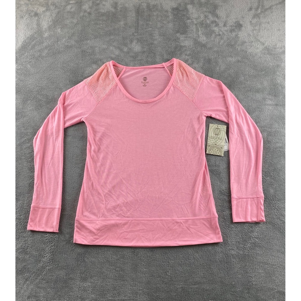 The Balance Collection by Marika Womens Pink Mesh Shoulder Long Sleeve Top S NEW